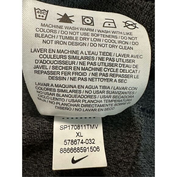 Nike Golf Dri fit mens gray black sweatshirt lion head logo 1/4 zip XL. #27-0689 - Picture 7 of 7